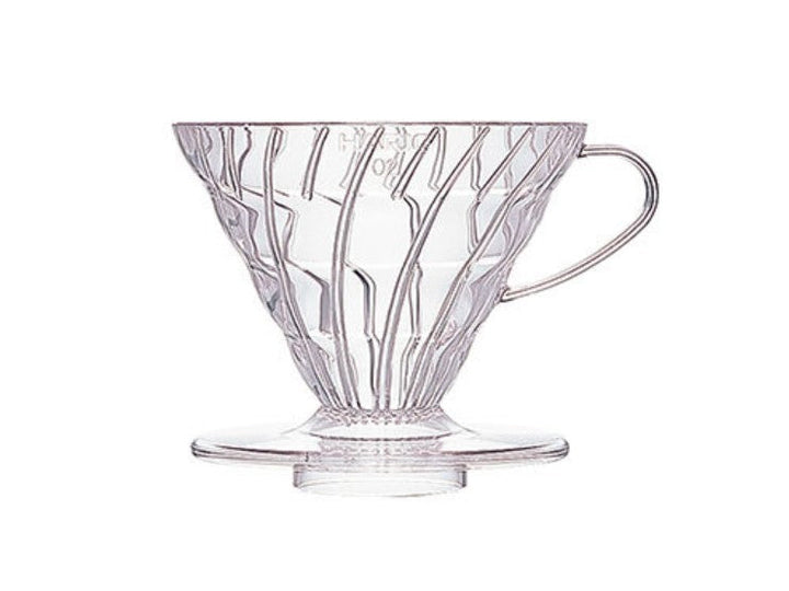 Hario V60 Dripper 02 transparent Kunststoff Frontansicht – Coffee Coaching Club 2