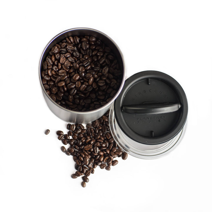 Airscape 500 g blu, contenitore ermetico in acciaio inossidabile - Coffee Coaching Club