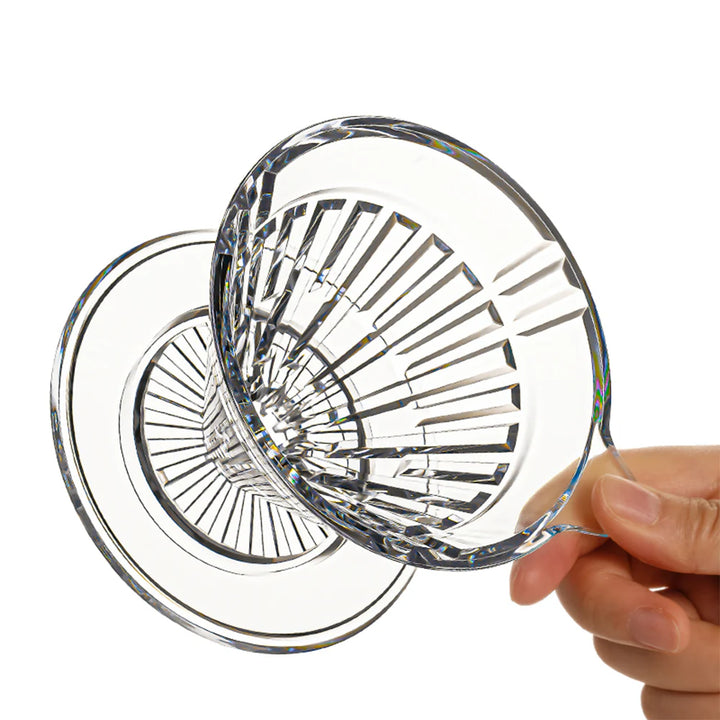 TIMEMORE Crystal Eye Turbo Dripper 01 PCTG being filled with ground coffee – Coffee Coaching Club