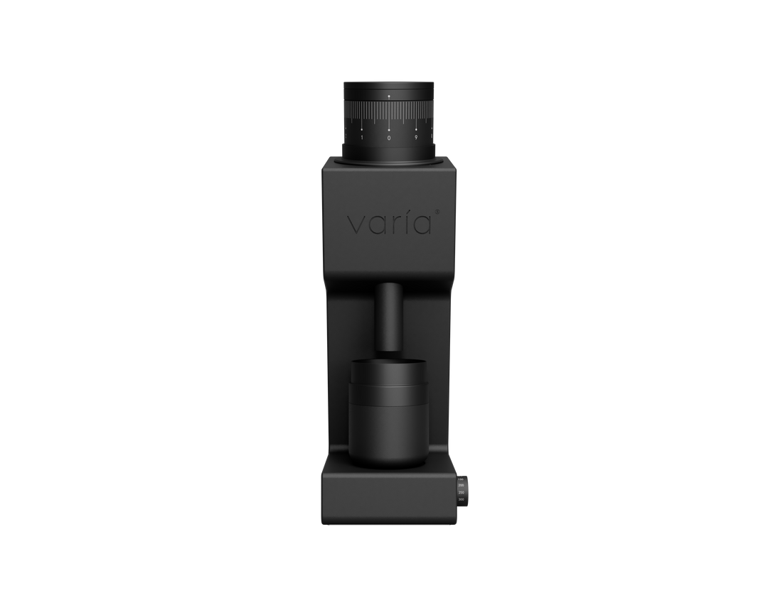 Varia VS4 Kaffeemühle in Schwarz – Frontansicht – Coffee Coaching Club
