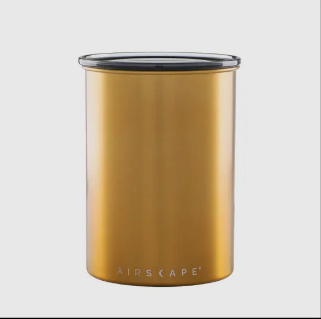 Airscape 500g contenitore ermetico in acciaio inossidabile color oro - Coffee Coaching Club