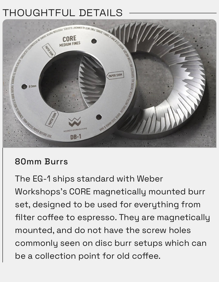 Weber Workshops EG-1 80mm Flat Burr Macinacaffè Nero – Coffee Coaching Club 8