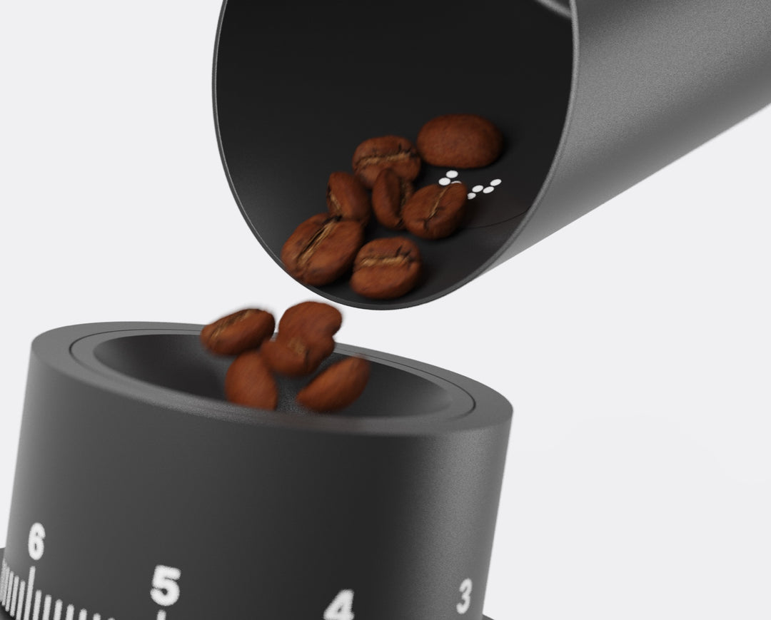 Subminimal Subscale dosing cup with built-in scale - Coffee Coaching Club