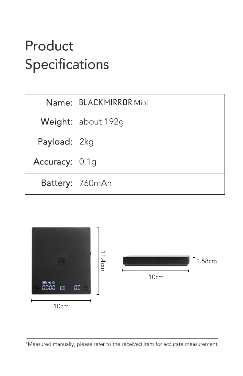 Timemore Black Mirror Basic Mini coffee scale - Coffee Coaching Club