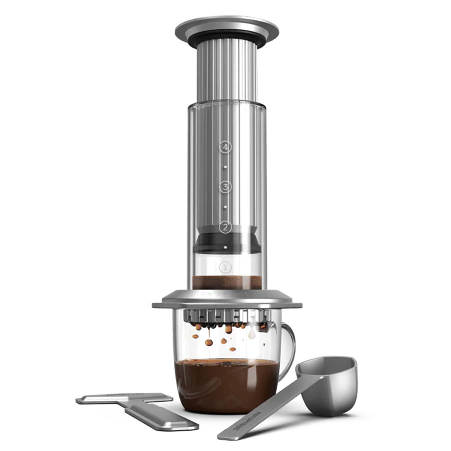 AeroPress Premium Coffee Maker made of glass and stainless steel – a handcrafted masterpiece - Coffee Coaching Club
