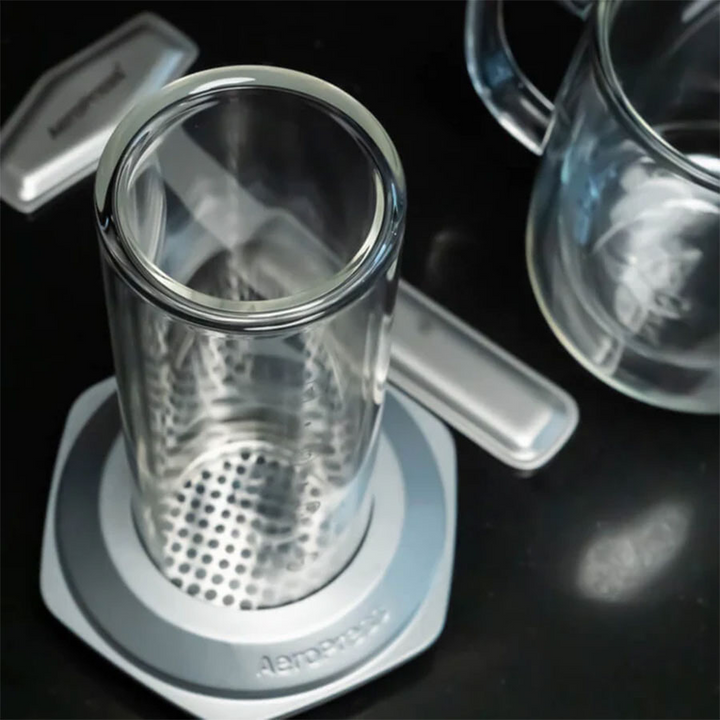 AeroPress Premium Coffee Maker made of glass and stainless steel – a handcrafted masterpiece - Coffee Coaching Club