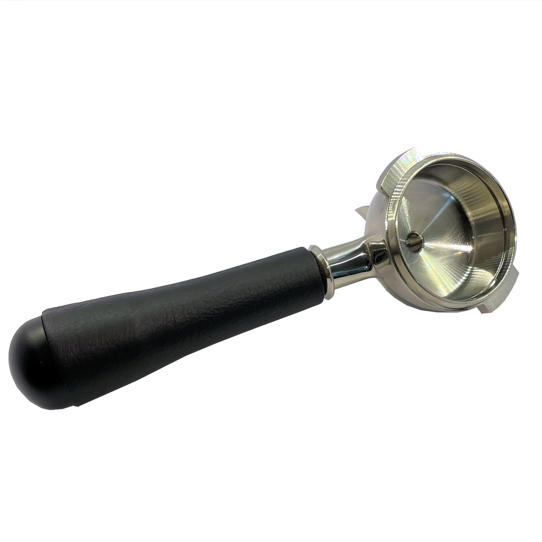 Victoria Arduino single spout portafilter with genuine leather handle - Coffee Coaching Club