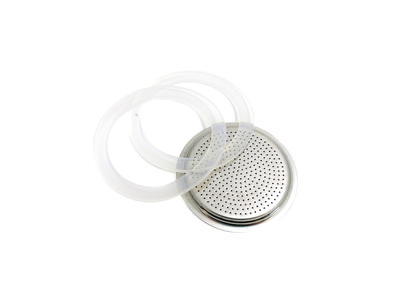 ILSA rubber gasket and metal filter for "Slancio" / "Omnia" stovetop espresso maker, 6 cups - Coffee Coaching Club
