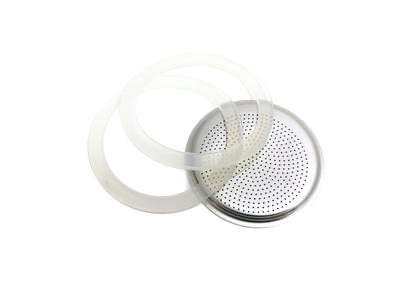 ILSA rubber gasket and metal filter for "Slancio" stovetop espresso maker, 10 cups - Coffee Coaching Club