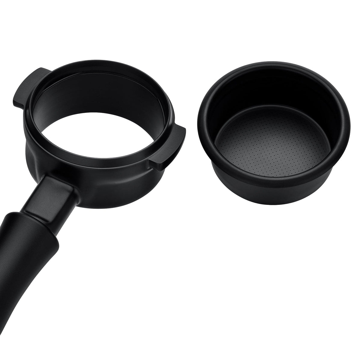 Normcore Portafiltro E61 sin fondo, Titanium-PVD negro – Coffee Coaching Club 1