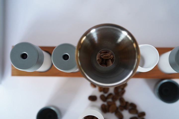 Weber Workshops Bean Cellar tubi in polimero con supporto in rovere – Coffee Coaching Club 3