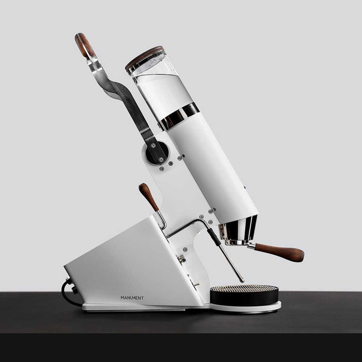 Manument la machine à espresso à levier professionnelle ultime – blanc – Coffee Coaching Club