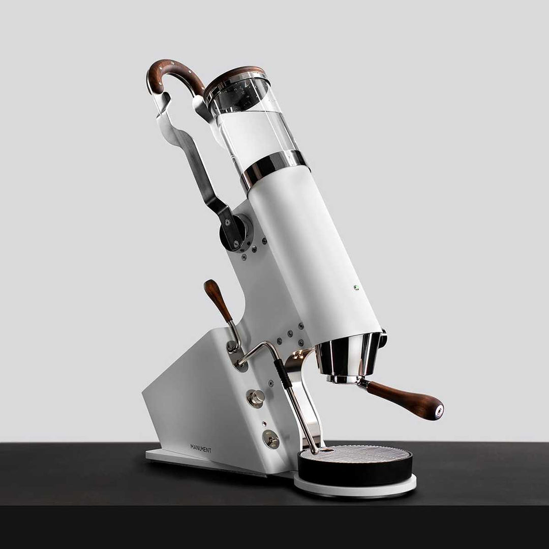 Manument la machine à espresso à levier professionnelle ultime – blanc – Coffee Coaching Club