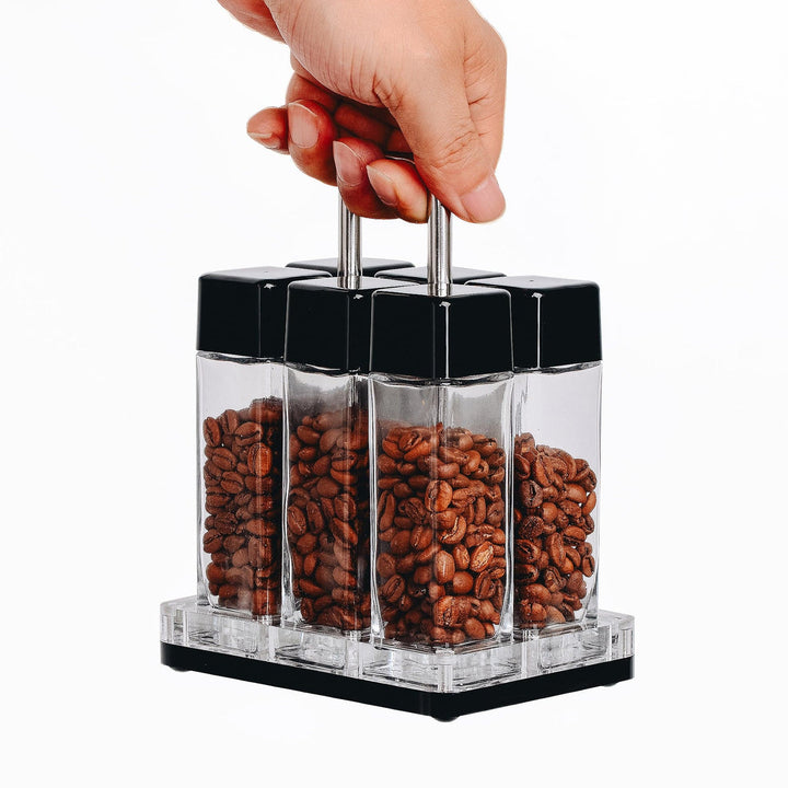 Normcore tubos de granos, juego de 6, vidrio, con soporte – Coffee Coaching Club 1