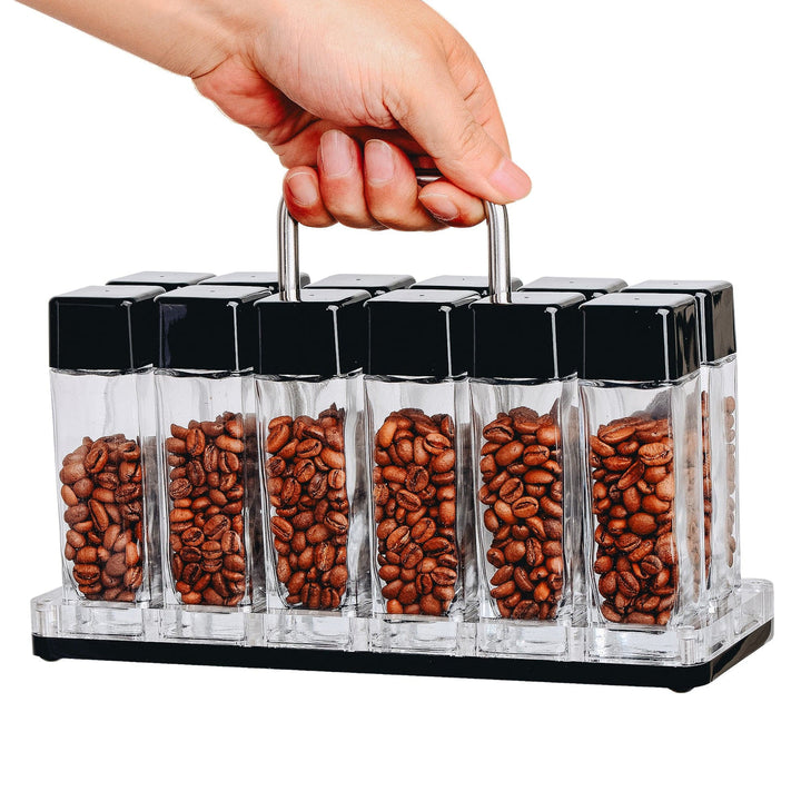 Normcore tubes à grains de café set de 12 en verre avec support – Coffee Coaching Club 1