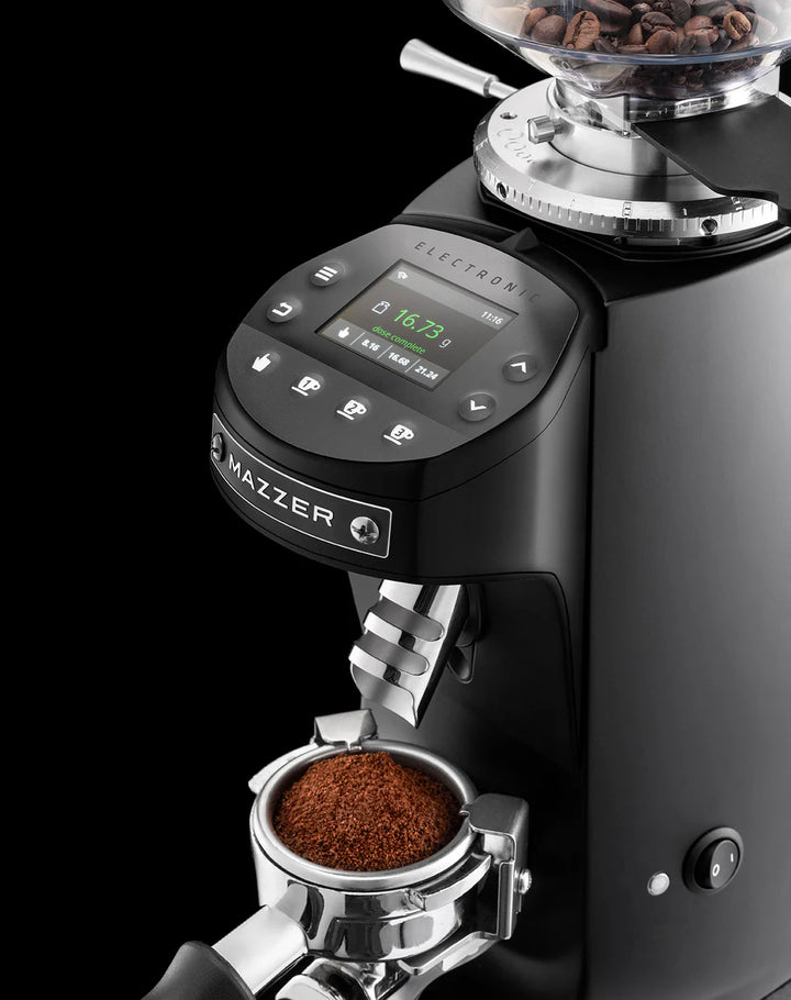 Mazzer Mini G GBW – Detailansicht Display – Coffee Coaching Club
