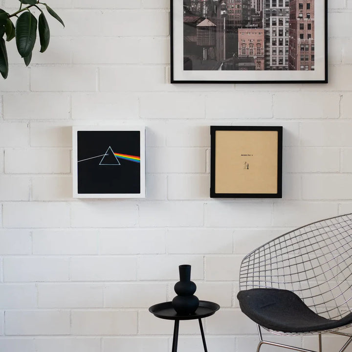 FLATE Schallplatten Wandhalterung Square, Weiß – Coffee Coaching Club