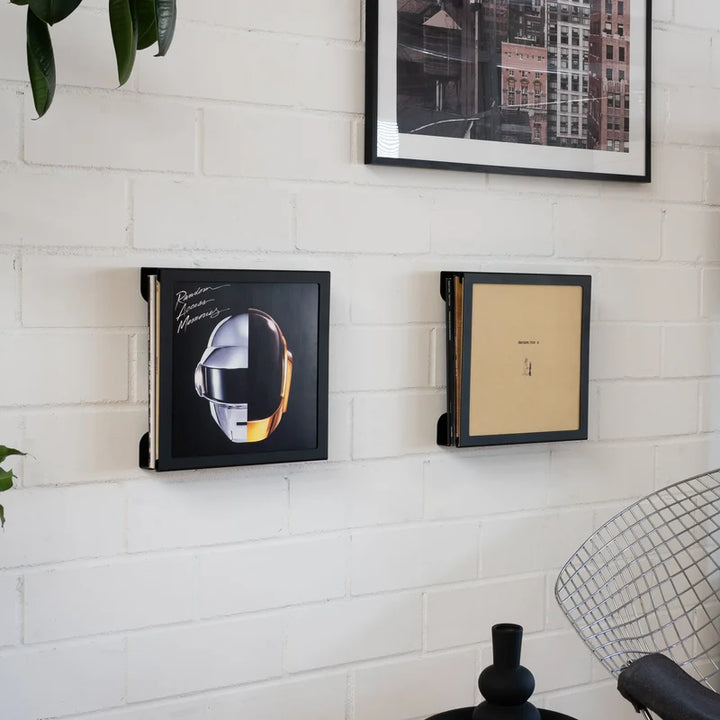 FLATE Schallplatten Wandhalterung Square, Schwarz – Coffee Coaching Club