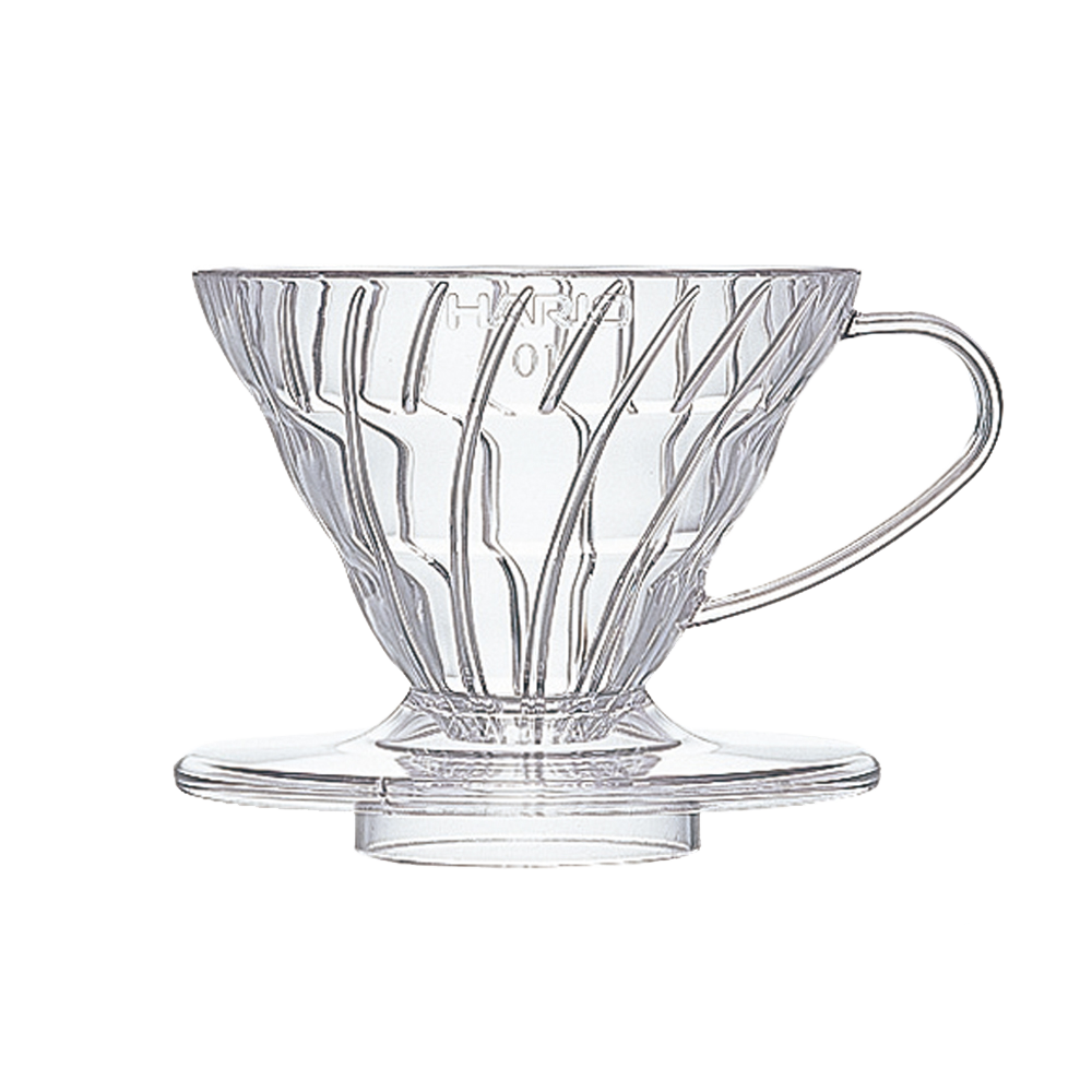 Hario V60 Dripper 01 transparent Kunststoff Frontansicht – Coffee Coaching Club 1