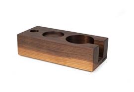 Eurista Holz-Tampingstation Trio Nuss – Tamperstation Echtholz 58 mm – Coffee Coaching Club