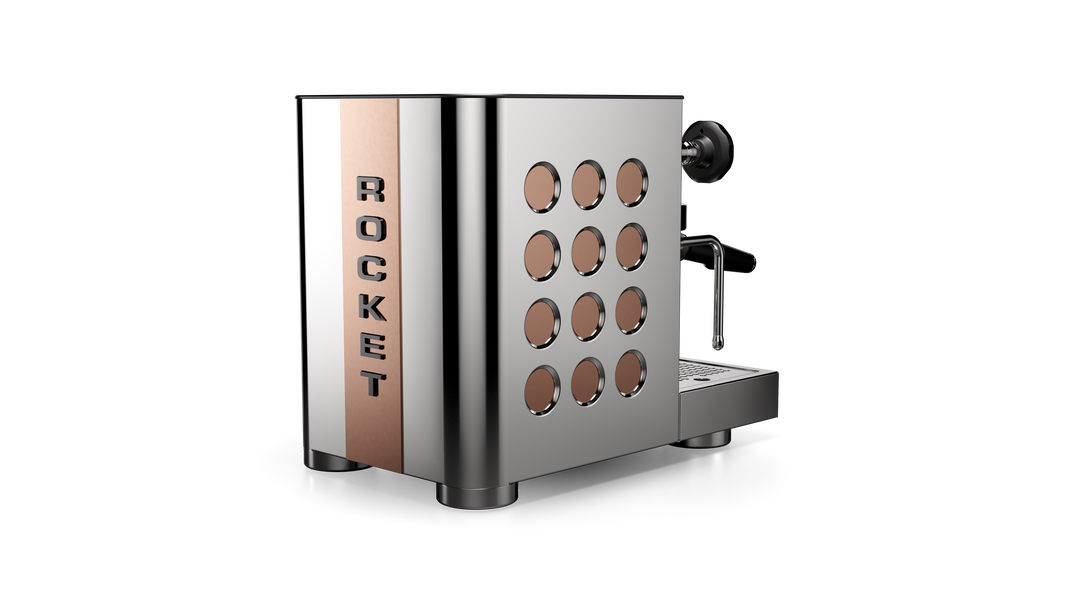 Rocket Appartamento TCA aço inoxidável cobre, máquina de espresso com permutador de calor – Coffee Coaching Club 1