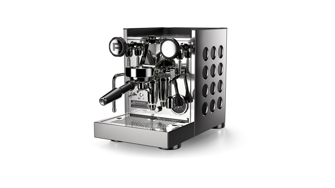 Rocket Appartamento TCA stainless steel black E61 brew group – Coffee Coaching Club 2