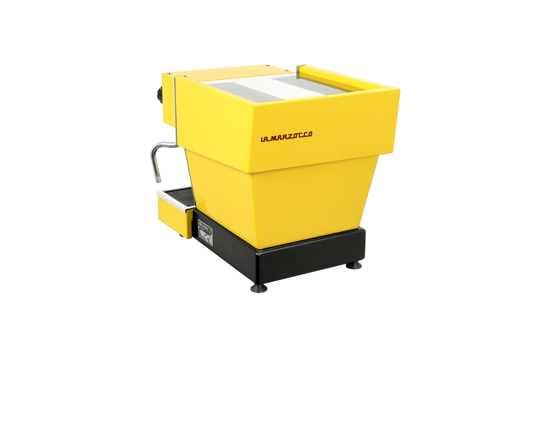 La Marzocco Linea Micra in yellow – front view – Coffee Coaching Club