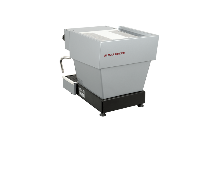 La Marzocco Linea Micra in brushed steel – rear view – Coffee Coaching Club