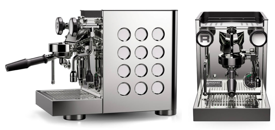 Rocket Appartamento TCA aço inoxidável branco, máquina de espresso com permutador de calor – Coffee Coaching Club 1