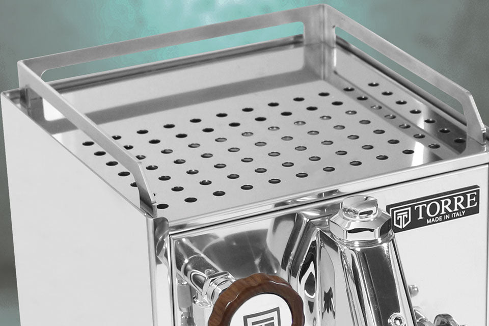 Torre Pierino Espressomaschine mit Drehrad und Holzakzent – Coffee Coaching Club