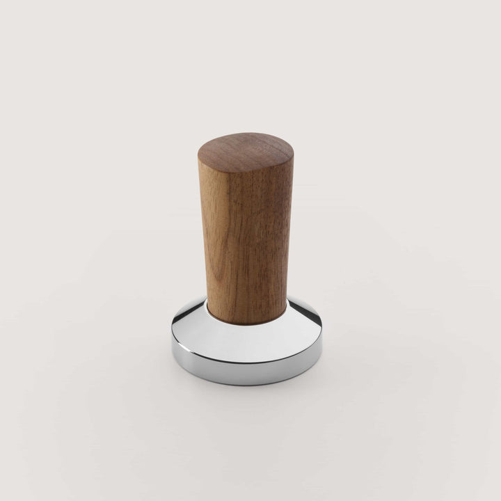 Ligre Youn designer espresso machine in silver beige with walnut accent - Coffee Coaching Club