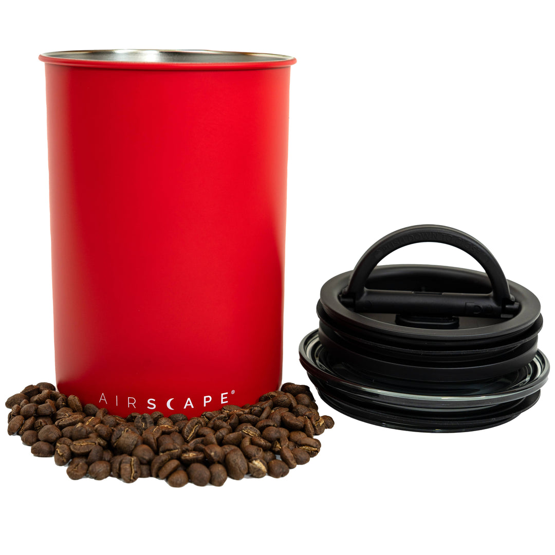 Airscape 500 g rosso, contenitore ermetico in acciaio inossidabile - Coffee Coaching Club