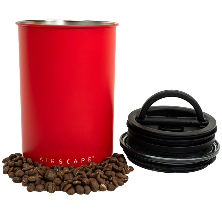 Airscape 500 g rosso, contenitore ermetico in acciaio inossidabile - Coffee Coaching Club