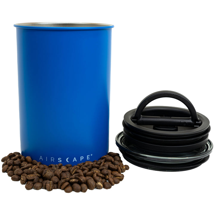 Airscape 500 g blu, contenitore ermetico in acciaio inossidabile - Coffee Coaching Club
