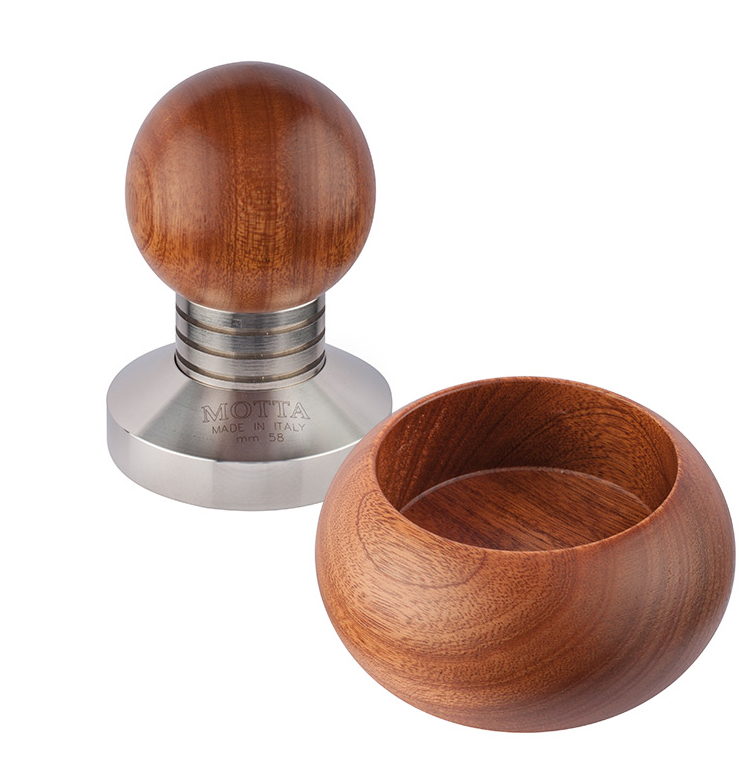 MOTTA Tamper piatto "Bubble" con base in legno 58mm - Coffee Coaching Club