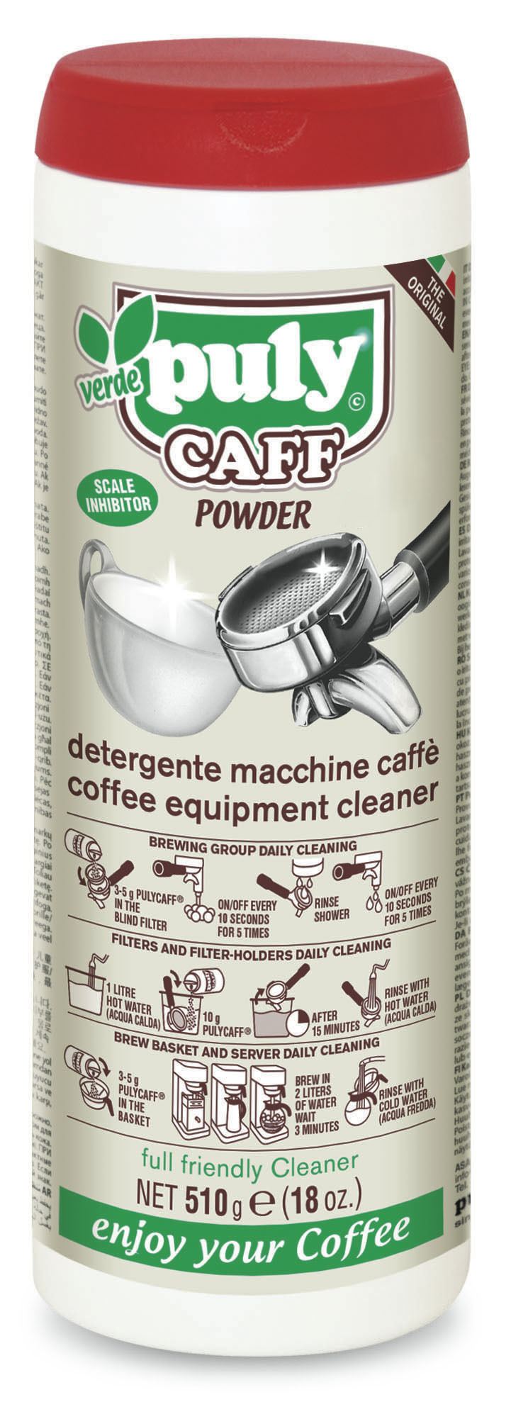 Puly Caff Verde poudre nettoyante pour machine à espresso - Coffee Coaching Club