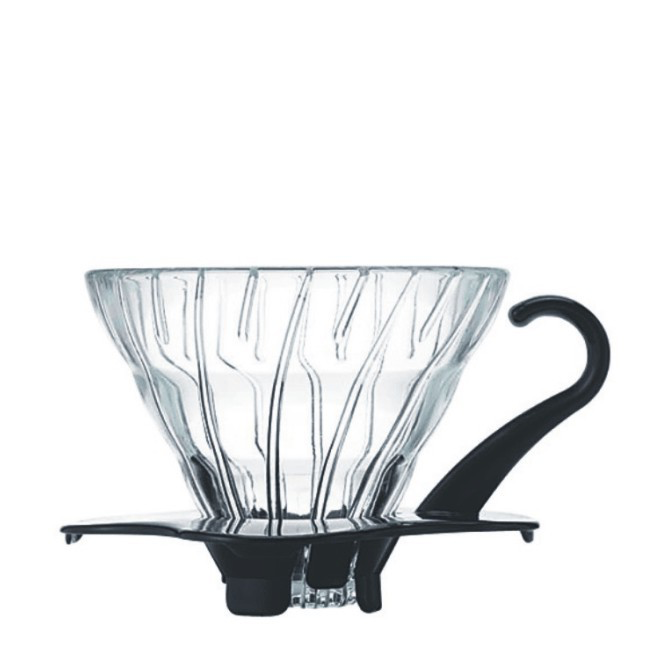 Soporte de filtro HARIO V60, vidrio negro 3-4 tazas - Coffee Coaching Club