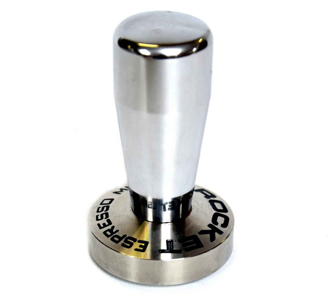 Tamper Rocket INOX in acciaio inossidabile, base piatta 58 mm – Coffee Coaching Club 1