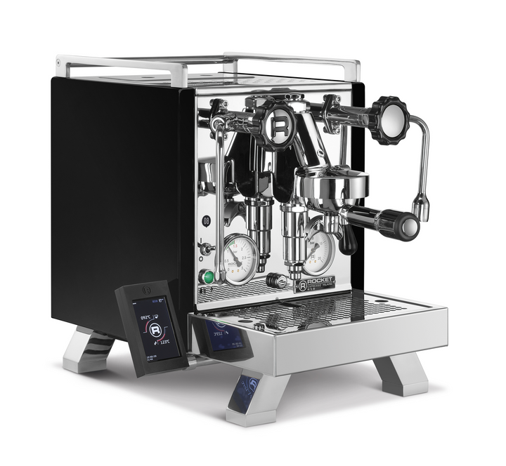 Rocket R Cinquantotto máquina de espresso de doble caldera en negro – Coffee Coaching Club 1